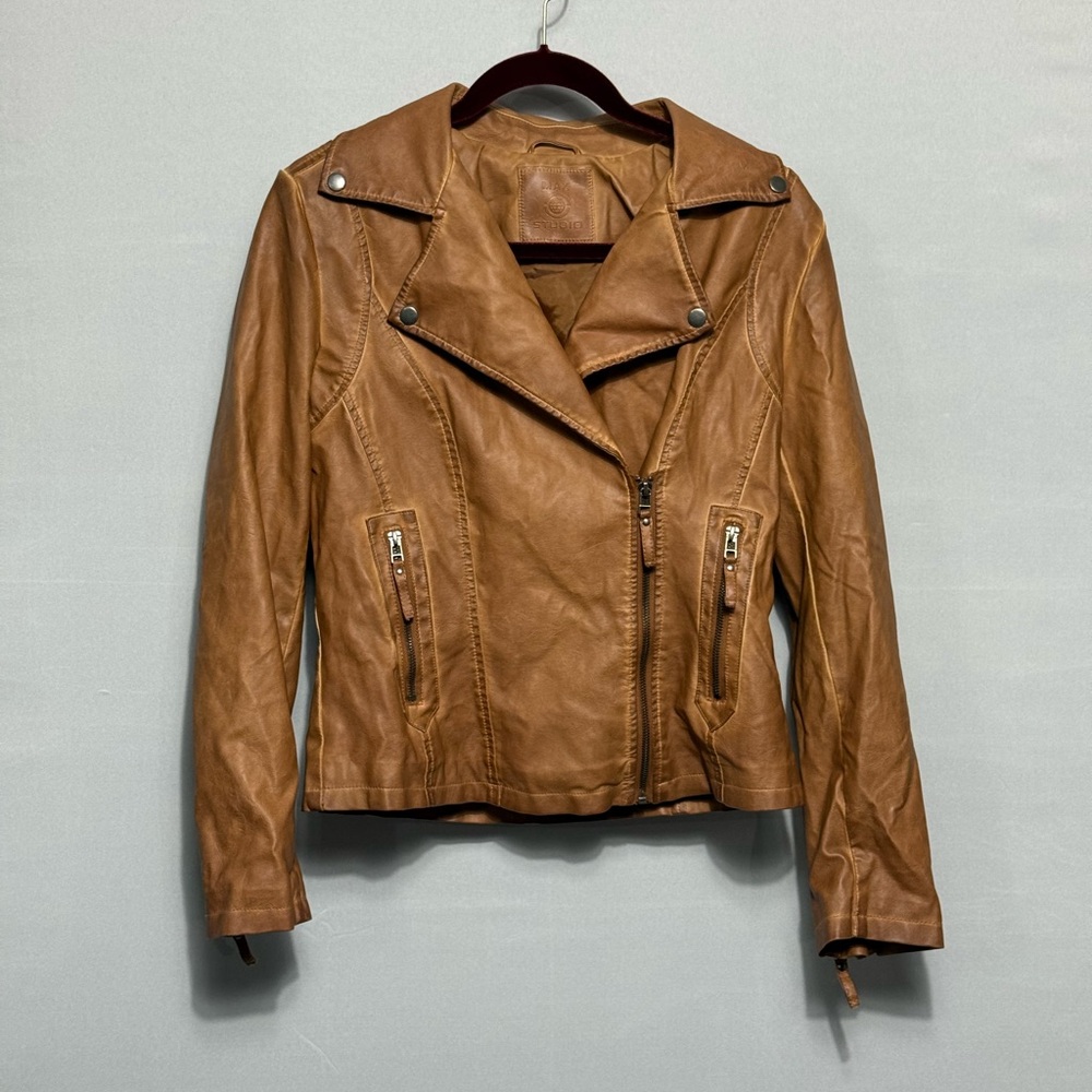 Max Studio Tan Leather Women's Jacket